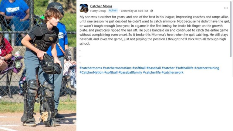 youth baseball catcher quitting