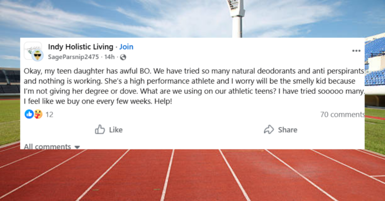 Teen athlete body odor