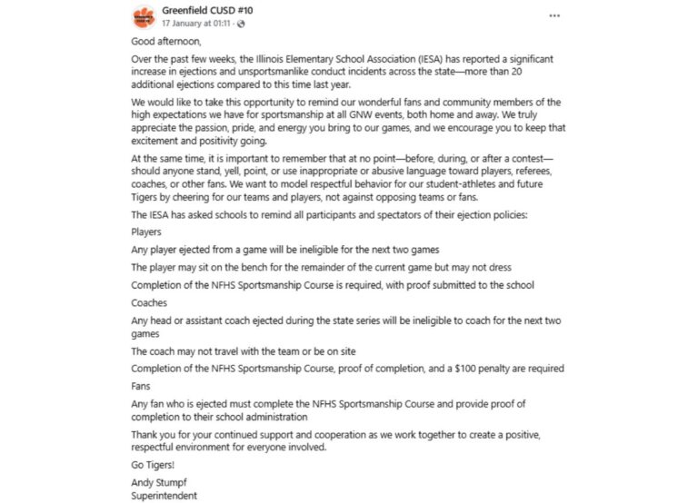 Illinois Elementary Sports See Spike in Ejections, Schools Remind Fans, Players, and Coaches About Sportsmanship Rules