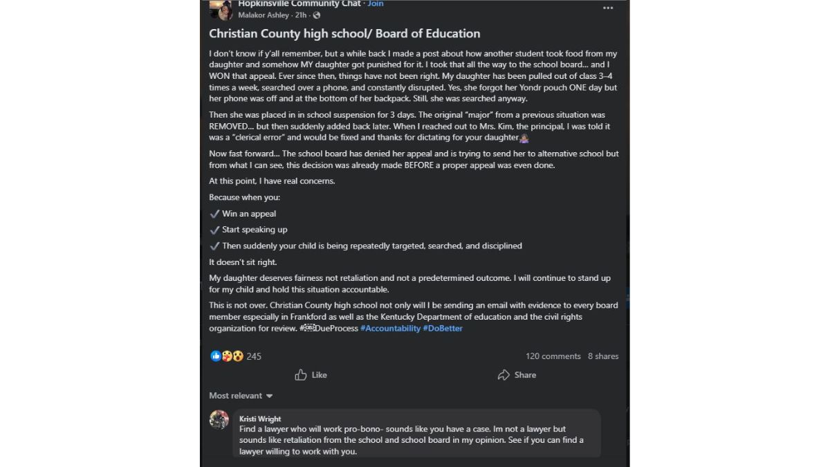 Kentucky Parent Alleges Retaliation by Christian County High School ...