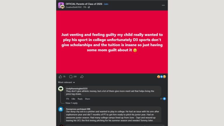 college sports dream cost