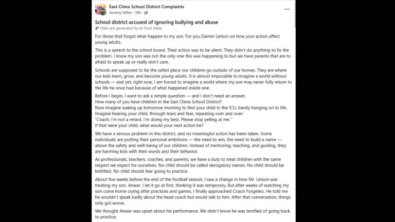 Marine City High School coach bullying