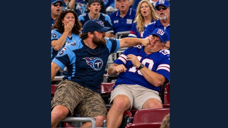 Titans vs Giants fan fight
