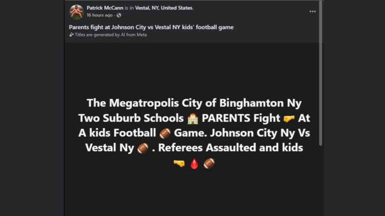 Vestal NY youth football fight